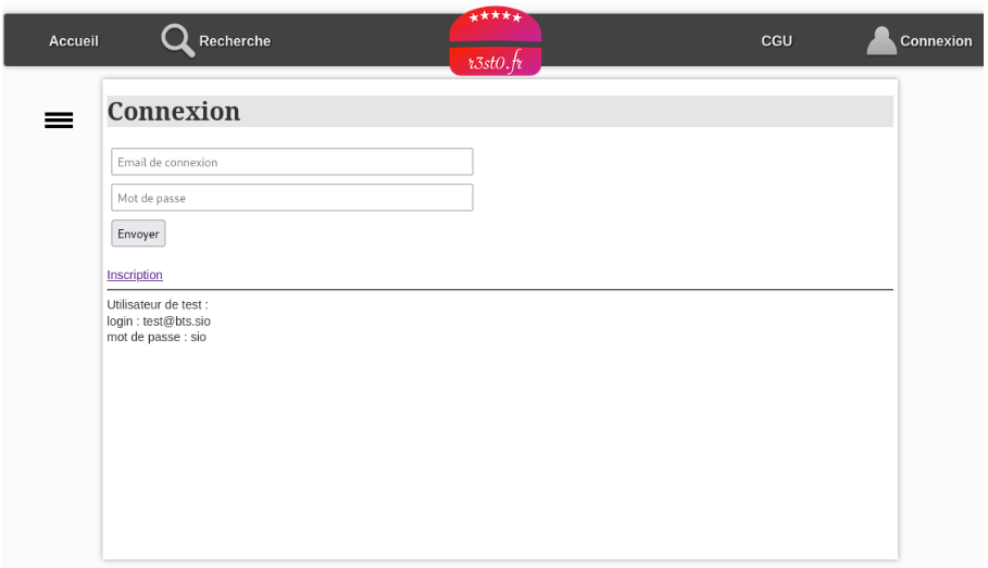 Formulaire de Connexion